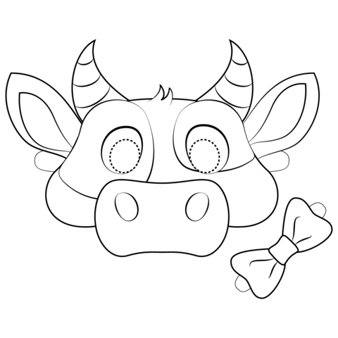 Chick Fil A Cow Mask Coloring Page